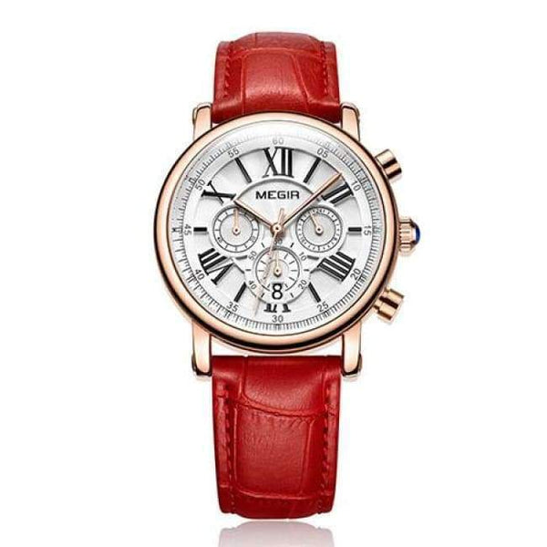 Planet Gates Red MEGIR Fashion Women Bracelet Watches Top Brand Luxury Ladies Quartz Watch Clock for Lovers Relogio Feminino Sport Wristwatches