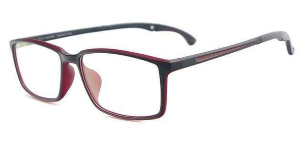 Planet Gates Red Men and Women Lightweight TR90 Spectacles Rectangular Sport Eyewear Frame With Anti Slip Holder For Multifocal Myopia Lenses