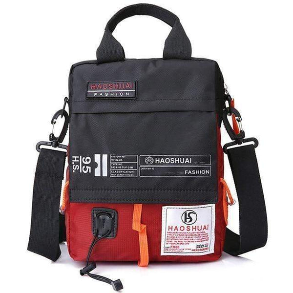 Planet Gates Red Men's Bag Messenger Bag Male Waterproof Nylon Camouflage Satchel Over the Shoulder Crossbody Bags Handbag Mini Briefcase XA99WC