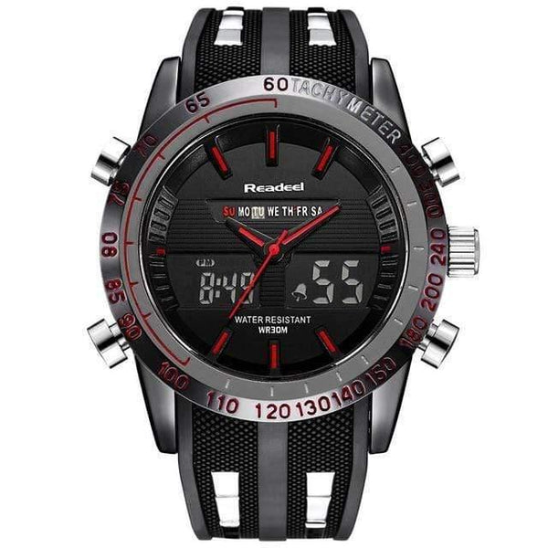 Planet Gates Red Men Watch LED Display Luxury Sports Watches Digital Military Men's Quartz Wristwatches Relogio Masculino