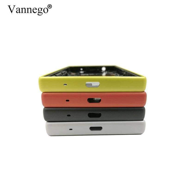 Planet Gates Red Middle frame For Sony Xperia Z5 Compact E5803 E5823 case Replacement parts Housing Metal With Dust Plug And Adhesive