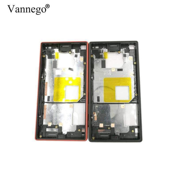 Planet Gates Red Middle frame For Sony Xperia Z5 Compact E5803 E5823 case Replacement parts Housing Metal With Dust Plug And Adhesive