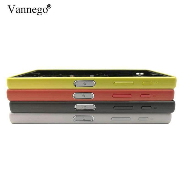 Planet Gates Red Middle frame For Sony Xperia Z5 Compact E5803 E5823 case Replacement parts Housing Metal With Dust Plug And Adhesive