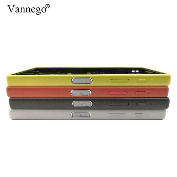 Planet Gates Red Middle frame For Sony Xperia Z5 Compact E5803 E5823 case Replacement parts Housing Metal With Dust Plug And Adhesive