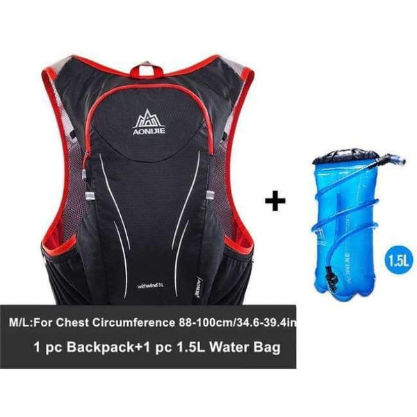 Planet Gates Red ML BP Waterbag Trail Running Backpack Outdoor Sports Hiking Camping Backpack 5L Marathon Running Hydration Vest Pack For 1.5L Water Bag