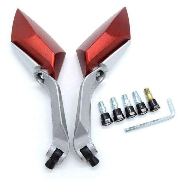Planet Gates Red Motor Rearview Mirror Scooter Parts Universal motorcycle Scooter Rearview Mirrors for honda CG125 CB190R 599 CB300F CB500F ABS