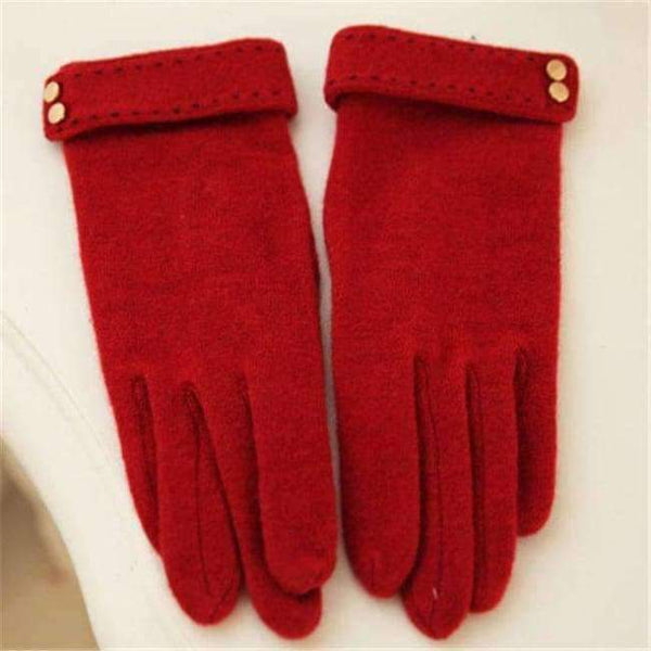 Planet Gates Red / One Size 2018 Autumn Winter Women Knitted Wool Gloves Touch Screen Leopard Solid Color Keep Warm Five Fingers Elegant Lady Glove T166