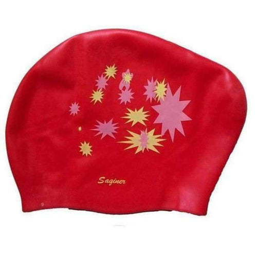 Planet Gates Red / One Size Adult Silicone Elastic Waterproof Protect Ears Long Hair Sports Swim Pool Hat Swimming Cap Men Women Free size