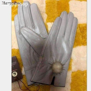 Planet Gates red / One Size Cheap price discount 2017 100%   genuine leather gloves female sheepskin gloves women's thin thermal mink hair ball fashion