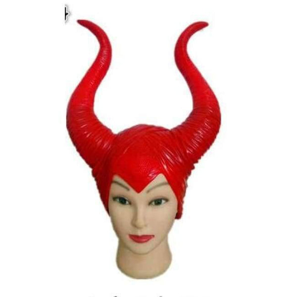 Planet Gates Red / One Size / Darker Than Black Genuine latex maleficent horns adult women halloween party costume jolie cosplay headpiece hat -Free shipping