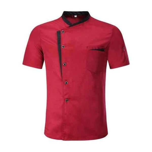 Planet Gates Red / One Size M-3XL High Quality Wholesale Unisex Kitchen Cooker Chef Uniforms Bakery Food Service Short Sleeve Breathable Chef Jacket & Apron