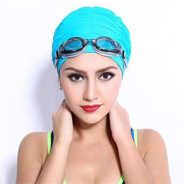 Planet Gates Red / One Size New Flower Women Swim Cap 2018 Hot Sale Swimming Hat for Long Hair Solid 3D Floral Swiming Caps for Girl Female Free Size