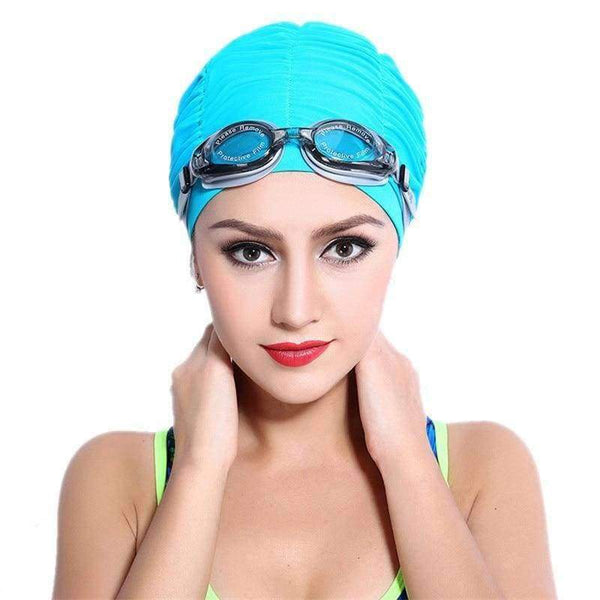 Planet Gates Red / One Size New Flower Women Swim Cap 2018 Hot Sale Swimming Hat for Long Hair Solid 3D Floral Swiming Caps for Girl Female Free Size