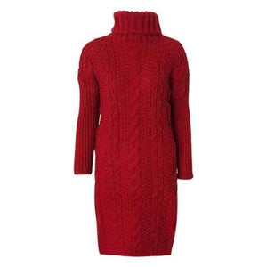 Planet Gates Red / One Size Thicken Knitted Pullovers Turtleneck Long Sweater For Women Autumn Winter Twist Knit Lady's Sweater 2018 Warm Pull Femme