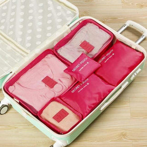 Planet Gates Red Packing Cube Travel Bag System Durable 6 Pieces One Set Large Capacity Of Unisex Clothing Sorting Organize Bag