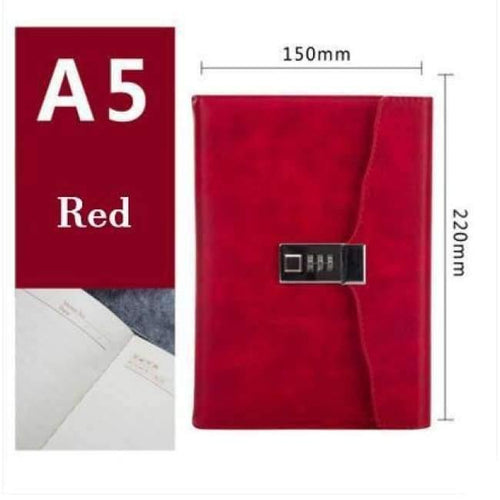 Planet Gates red Paperboat retro A5 notebook logo customize with lock free logo name custom writing pads lockable password diary student gift