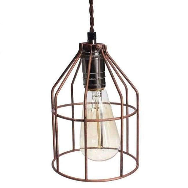 Planet Gates Red patina Smuxi E27 Vintage Steel Bulb Guard Clamp On Metal Lamp Cage Retro Trouble Light Industrial Lamp Covers Lamp Shades Lanterns