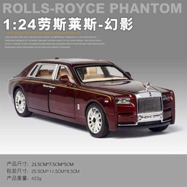 Planet Gates Red Phantom 1:24 Rolls-Royce Phantom Car Model Simulation Sound and Light Pull Back Alloy Cullinan Decoration Boy Toy Car Collection Gifts