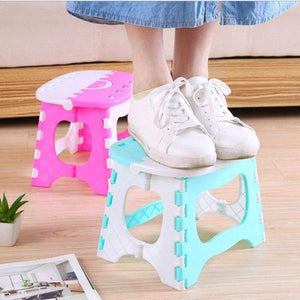 Planet Gates Red Plastic Folding Stool with Handle Portable Lightweight Outdoor Indoor Folding Stool for Adults Kids Great for Kitchen