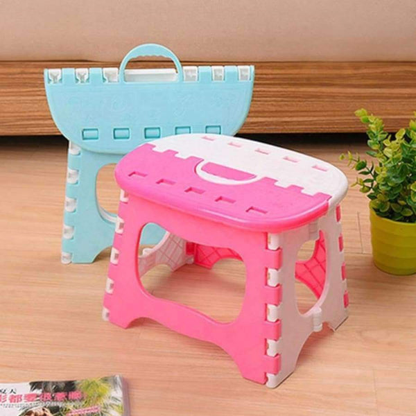 Planet Gates Red Plastic Folding Stool with Handle Portable Lightweight Outdoor Indoor Folding Stool for Adults Kids Great for Kitchen