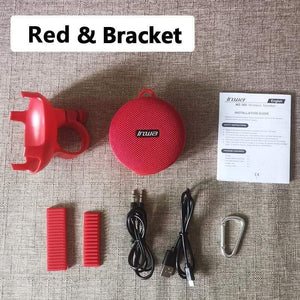 Planet Gates Red Portable Bikes Bluetooth Speaker Bicycle Column Waterproof Shower Speaker Acoustics Sound Boombox Soundbar Woofer Hands Free