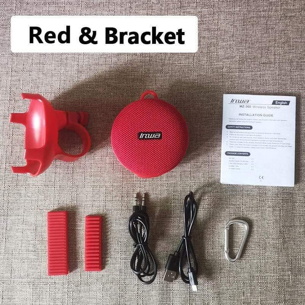 Planet Gates Red Portable Bikes Bluetooth Speaker Bicycle Column Waterproof Shower Speaker Acoustics Sound Boombox Soundbar Woofer Hands Free