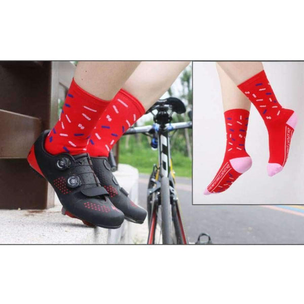 Planet Gates Red Professional Cycling Sport Socks Protect Feet Breathable Wicking Sock Outdoor Road Bike Nylon Socks Bicycle Accessories