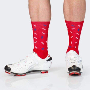 Planet Gates Red Professional Cycling Sport Socks Protect Feet Breathable Wicking Sock Outdoor Road Bike Nylon Socks Bicycle Accessories