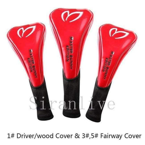 Planet Gates Red PU Leather Golf Club Head Cover (1# Driver/wood Cover 3#,5# Fairway Cover)