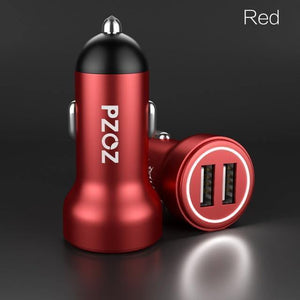 Planet Gates Red PZOZ Car Charger Dual USB 4.8A charging Mobile Phone Adapter For iPhone 7 6 Samsung Xiaomi micro mini dash Car-charger universal
