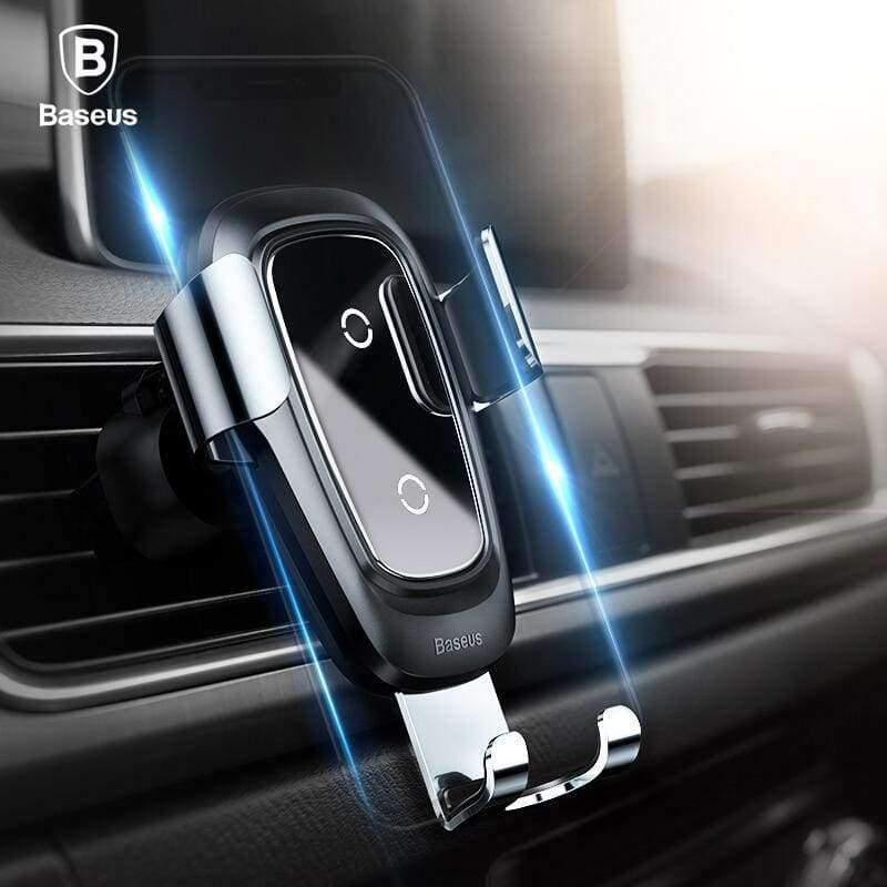 Planet Gates Red Qi Wireless Charger Car Holder for iPhone XS Max XR Samsung S9 Mobile Phone Holder Stand Air Vent Mount Car Phone Holder