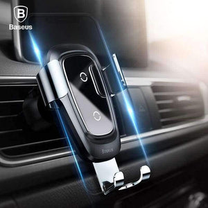 Planet Gates Red Qi Wireless Charger Car Holder for iPhone XS Max XR Samsung S9 Mobile Phone Holder Stand Air Vent Mount Car Phone Holder