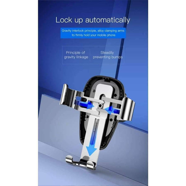 Planet Gates Red Qi Wireless Charger Car Holder for iPhone XS Max XR Samsung S9 Mobile Phone Holder Stand Air Vent Mount Car Phone Holder