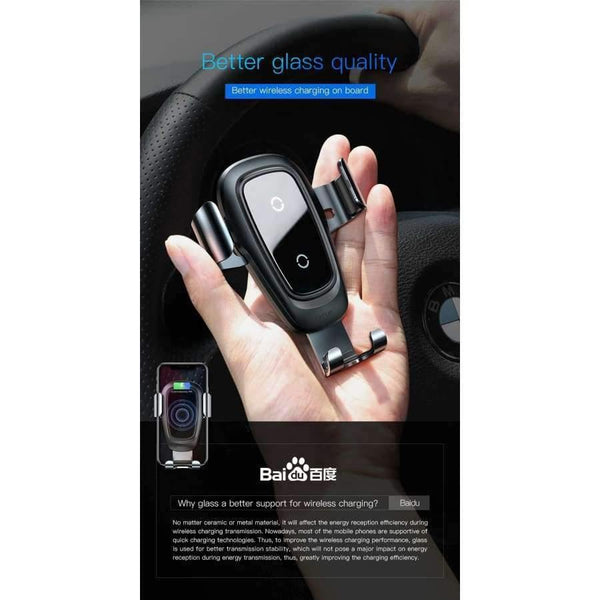 Planet Gates Red Qi Wireless Charger Car Holder for iPhone XS Max XR Samsung S9 Mobile Phone Holder Stand Air Vent Mount Car Phone Holder