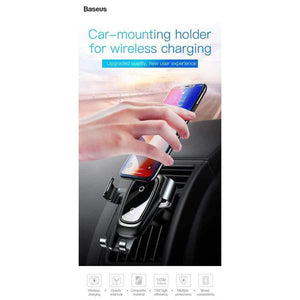 Planet Gates Red Qi Wireless Charger Car Holder for iPhone XS Max XR Samsung S9 Mobile Phone Holder Stand Air Vent Mount Car Phone Holder