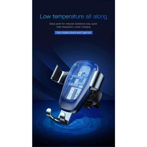 Planet Gates Red Qi Wireless Charger Car Holder for iPhone XS Max XR Samsung S9 Mobile Phone Holder Stand Air Vent Mount Car Phone Holder