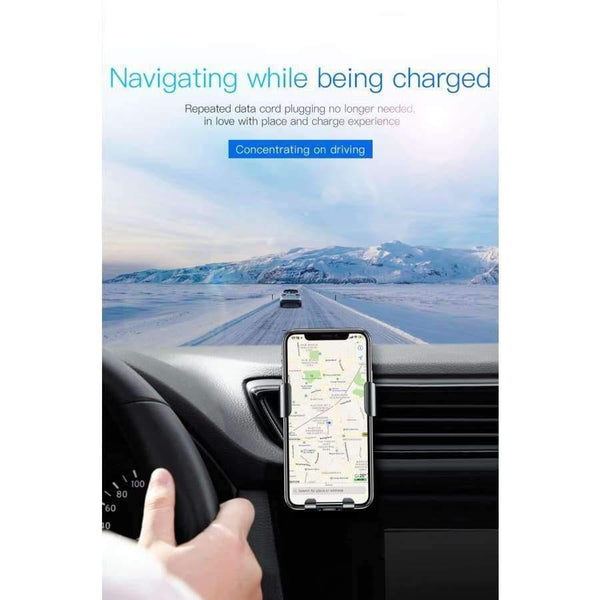 Planet Gates Red Qi Wireless Charger Car Holder for iPhone XS Max XR Samsung S9 Mobile Phone Holder Stand Air Vent Mount Car Phone Holder