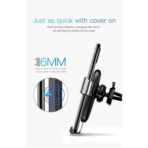 Planet Gates Red Qi Wireless Charger Car Holder for iPhone XS Max XR Samsung S9 Mobile Phone Holder Stand Air Vent Mount Car Phone Holder