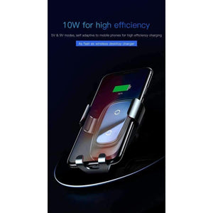 Planet Gates Red Qi Wireless Charger Car Holder for iPhone XS Max XR Samsung S9 Mobile Phone Holder Stand Air Vent Mount Car Phone Holder