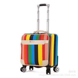 Planet Gates red Quality 16 inch Travel Suitcase Women Trolley Travel Bags Spinner Wheels Student Rolling Luggage Boarding Travel Luggage