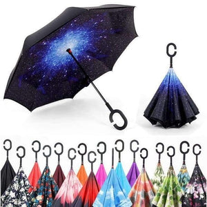 Planet Gates red Reverse Folding Double Layer Inverted Umbrella Self Stand rain/sun women/men high quality 2017 Child dropshipping