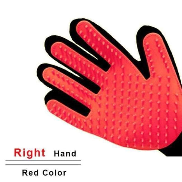 Planet Gates red right / one size Cat Grooming Gloves Dog Hair Remover Gentle Deshedding Brush Comb Tool Pet Massage Mitt with Enhanced Long/Short Fur