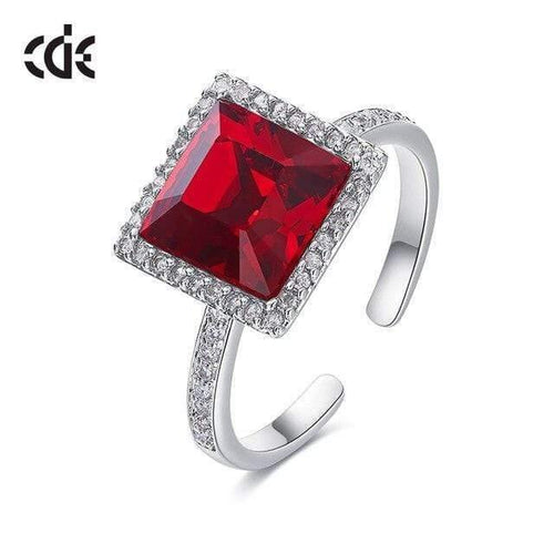 Planet Gates Red Ring Embellished with crystals from Swarovski Open Finger Rings For Women Wedding Rings Engagement Jewelry