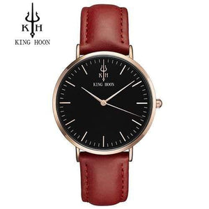 Planet Gates RED ROSE BLACK Women Watch Ladies Ultra Thin Stainless Steel Band Quartz Wristwatch Fashion Female Clock Relogio