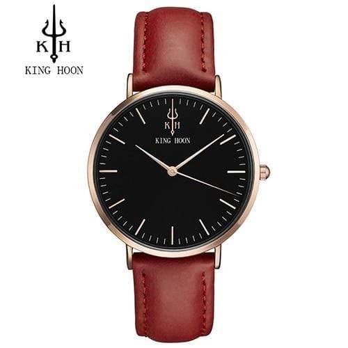 Planet Gates RED ROSE BLACK Women Watch Ladies Ultra Thin Stainless Steel Band Quartz Wristwatch Fashion Female Clock Relogio
