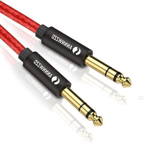 Planet Gates Red / Russian Federation / 5m 6.35mm to 6.35mm Stereo Cable 1/4 Inch Male TRS Speaker Amp Cable Jack for Guitar Amplifier Keyboard Professional Instrument etc