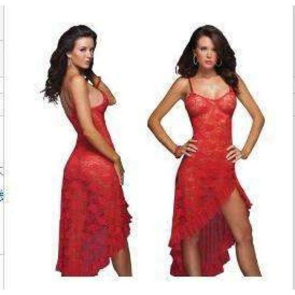 Planet Gates red / S 2018 Women long sexy sleepwear ladies lace full slips sex Women's Intimates  Plus size S-6XL