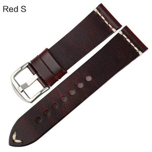 Planet Gates Red S / 22mm Watch Accessories Cow Leather Strap Watch Bracelet Brown Vintage Watch band 20mm 22mm 24mm Watchband For Fossil Watch