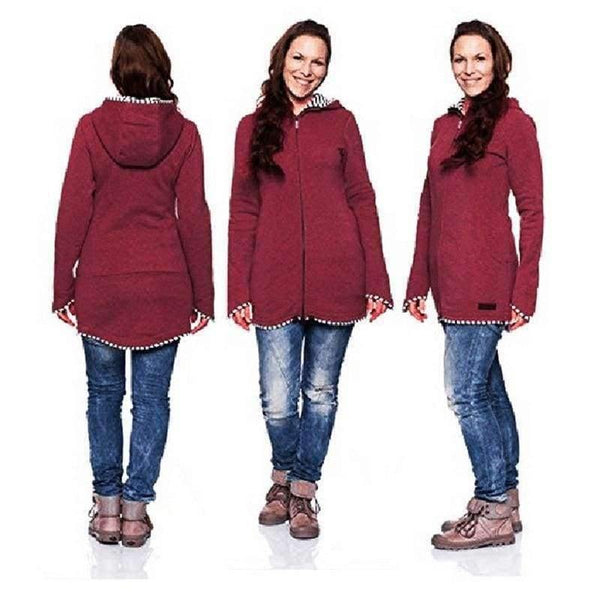 Planet Gates red / S Baby Holder Maternity Carrier Sweatshirts Pregnant Multifunction Warm Cotton Kangaroo Coat Outerwear Jacket Carrier