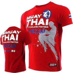 Planet Gates Red / S Bangkok Boxing MMA T Shirt Gym Tee Shirt Fighting Martial Arts Fitness Training Wolf Muay Thai T Shirt Men Homme S-4XL
